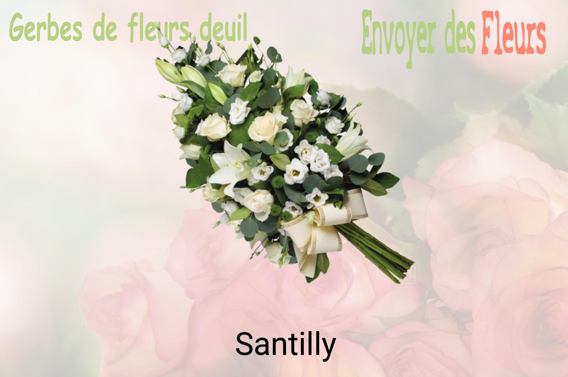 Gerbe de fleurs de deuil livrée à Santilly